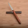 Coltello a lama pieghevole Tanto sottile di alta qualità Coltello tascabile in acciaio inossidabile ad apertura rapida Coltello da tasca in acciaio inossidabile con manico in legno Coltello da sopravvivenza per caccia all'aperto Utilità regalo