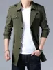 Trench Coat Men Brand Long Jacket Heren Spring herfst Casual Wind Breaker Overcoat Mode Button Heren Jackets M-7 XL