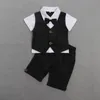 Ins Bebê Outfits Glentmen Bow ToDdler Boys Tops Calças Curtas 2 Pcs Situado De Manga Curta Menino Ternos Boutique Baby Roupas 5 Designs DW4159