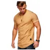 Men's New T-shirt Fashion Summer Jogger Men Solid T Shirts Casual Slim Fit Ribbed Shoulder Biker Elastic White&Black Short Sleeve Tops Shirt 4I3KE