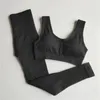 Yoga outfits 2 stycke set kvinnor sömlösa fitness kläder höga midja leggings + sport bh gym träning kläder kvinna jogging sportkläder