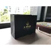 Luxe Black Matte Golden Logo Gedrukt winkelen Papieren zak met touwgrepen voor kleding verpakking tassen