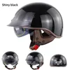 DOT Approved unisex women and men Leather ABS Motorcycle Helmet half face SM202 Vintage Casco Capacete Half Face Retro Casque9166366