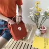 ABER women's Mini Canvas Shoulder Bag Daisy Small Cotton Handbag Totes Ladies Casual Vintage Purse Cloth Bucket Pouch For Girls