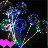 Ledde blinkande ballonger nattbelysning Bobo boll mångfärgad dekoration ballong bröllop dekorativa ljusa lättare ballonger med pinne jul
