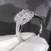 Nieuwe Collectie Bling Zirkoon Ring Vrouwen Meisje Vierkante Kristallen Ring Cadeau voor Liefde Paar Mode-sieraden Accessoires