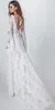 Vintage Crochet Lace Wedding Dresses with Long Sleeve 2021 V-neck Mermaid Hippie Western Country Cowgirl Bohemian Bride Gowns AL6709