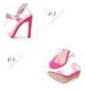 Femmes Transparent été sandales dames à talons hauts pantoufles couleur bonbon orteils ouverts talons épais mode femme diapositives chaussures