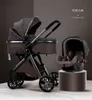 2020 New Baby Stroller 3 in 1 High Landscape Stroller Reclining Baby Carriage Foldable Light with Bassinet Cradel