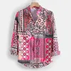 Hawajskie koszule Mężczyźni z długim rękawem Summer Casual Print Shirt Seksowna Streetwear Bluzka Luźna Koszula męska