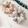 Ins Lady Girl Hair Scrunchy Gedrukt Ring Elastische Haarbanden Vintage Chiffon Star Pailletten Large Darm Dance Ponytail Hairband V081