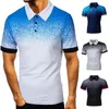 Мужская рубашка Polos Men 2021 хлопок с коротким рукавом TEE дышащая градиентная печать плюс размер 5XL