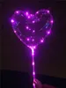 Led blinkande Bobo Ball Love Heart Star Shape Lysous Ballong med 3m strängljus 70cm Pole Ballong Xmas Bröllopsfest dekorationer Leksaker 07