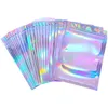 4 Rozmiar kąpieli sól kosmetyczny worek kosmetyczny jedna strona Clear Holographic Laser Mini Folia aluminiowa Samookierzchniowe Torby Fabryczne Hurtownie LX3048