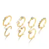 Kobiety Bohemian Star Moon Style Pierścień Kreatywne retro proste stopy stawowe pierścienie modne biżuteria 9 -częściowa set3138717
