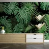 Custom Mural Tropical Plant Green Leaf Photo Wall Papers Home Decor Living Room Bedroom Kitchen Wall Decor Painting Wallpaper 3D