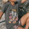 Boho inspirowane kobietą białe koszulki z krótkim rękawem anioła graficzna TOPS 2020 NOWOŚĆ Summer Podstawowy swobodny koszulka Camisetas Mujer CX200714