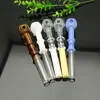 Glaspfeifen Rauchen geblasener Wasserpfeifen Herstellung mundgeblasener Bongs mit 2 Rädern, zweifarbigem Knochen und geradem Topf