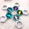 Tomma hexagonlådor för 16mm-25mm långa mjuka fransar Anpassade privata etikettremsa Mink False Eyelashes Vendor