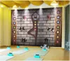 Custom photo wallpapers for walls 3d mural Retro brick wall fitness yoga studio gym tooling mural background wall papers home decoration