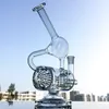 Ship By Sea 9-Zoll-Wasserpfeifen in einzigartiger Form, klare Glasbongs mit großer Kammer, innere Perc-Beecomb-Percolater-Wasserpfeifen, 4 mm dicke Dab-Rigs mit 14-mm-Gelenkkopf