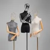 Högkvalitativ modell Kvinnors Suede Display Stand Half Dummy Korea Mannequin Dressmaking Hot Sale