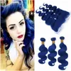 Fashion Colorful Brazilian Human Hair Bundles Blue Body Wave Remy extensions from 8 to 30 inches