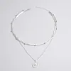 Isang Hot Selling 925 Silver Necklace Jewelry Womens Elegant Snake Chain Multilayer Lotus Pendant Necklace Party Jewelry