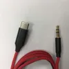 Red color Braided Metal Aux cablesType c Male To 3.5mm Jack Male Car AUX Audio Adapter Cables For Car Speaker Smrart Phone