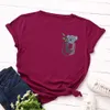 Women T-shirt Graphic Tees Cotton T Shirts Tops Streetwear Oversized Clothes Short Sleeve Plus Size Cute Koala Print Funny Shirt MX200721