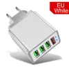 Universal LED Display 3A Höghastighet EU US Wall Charger 3 Ports Power Adapter för iPhone 14 15 Samsung Tablet PC B1