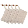 Zeepbag Mesh Pouch Exfoliating voor badkamer Katoen Linnen Soaps Saver Geschikt voor Badschuimen Soap Saver Bag 9 * 14.5cm CCA12328 120PCS