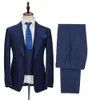 Navy Blue Men Suits 3 Pieces Tailor-made Suit Costume Business Latest Design Casual Groom Wedding Party Suits