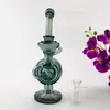 light green 8.6inch recycler dab rig glass water bongs 14mm joint hookahs for smoking accessories