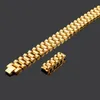 Men de 15 mm Femmes en acier inoxydable Bande de montres Bracelet Bracelet Punk Watch Band Bracelet Bracelets Anneaux Gold Hiphop bracelet