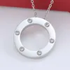 2020 Dual Circle Pendant Necklace Beautiful Jewelry Stainless Steel Chain Pendant Necklace with bag set