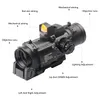 Schnell abnehmbares taktisches 1x-4x festes optisches Doppelrollen-Zielfernrohr mit Mini Red Dot Scope RMR für die Gewehrjagd, Airsoft-Schießen