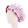 Kids Girls Children Double Layer Satin Sleeping Caps Beanie Night Hat Hair Care Turban Fashion Accessories Headwear