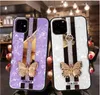 Casos de telefone de borboleta de diamante de diamante de luxo para iPhone 12 11 Pro xs máx. Xr x 6 7 8 plus bling shell padrão
