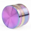 Wholesale Iceblue Grinder ScrewThread Type Herb Grinder 63mm Diameter 4 Layers Grinders Zinc Alloy Grinders Colorful Herb Grinders