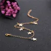 Bohemian Gold Color Stjärnor Anklets Sommarstrand Barefoot Ben Armband Fotkedja Vintage Handgjorda Yoga Anklet för Kvinnor