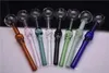 14cm Long 30mm ball clear head oil Burner pipe skull glass tube Pyrex glass oil burner pipe for smoking pipes