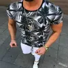 EBaihui 2021 European and American Casual T shirt Trend Men039s Clothing Summer Printed Round Neck Slim Shortsleeved Men0393891805