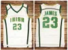 Ship From US #St Vincent Mary High School Irish Basketball Jersey All Stitched White Green Yellow Jerseys Size S-3XL