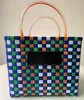 2020 Weave Shopping Bag Summer Beach Väskor Shouder Handväska Randig stickad butik Totes Knitting Basket Påsar Hemlagring Bag326U