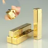 Newest Gas Butane bullion Shaped Gold Brick Lighter Long bar Flame Metal Cigarette Cigar Lighters For Smoking Kitchen Tools Accessories