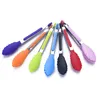 7 colors 20cm BBQ Silicone Tongs Clip non-stick Salad Bread Cooking Food Serving stainless steel Tongs