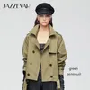 Trench femme JAZZEVAR 2021 arrivée automne manteau femmes mode coton double boutonnage veste courte ample vêtements vêtements d'extérieur 9018-11