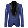 Men Blazer Spring и осенняя тенденция моды Высококачественный европейский код Sequin Sequined Slim Hip Hop Mens Suits Blazers4602771