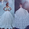 Cathedral Train Full Dresses Dubai Arabic Lace Off Shoulder Backless Gorgeous Bridal Wedding Gowns Robes De Mariee